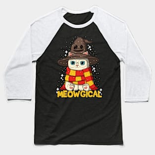 Wizard Neko Meowgical Baseball T-Shirt